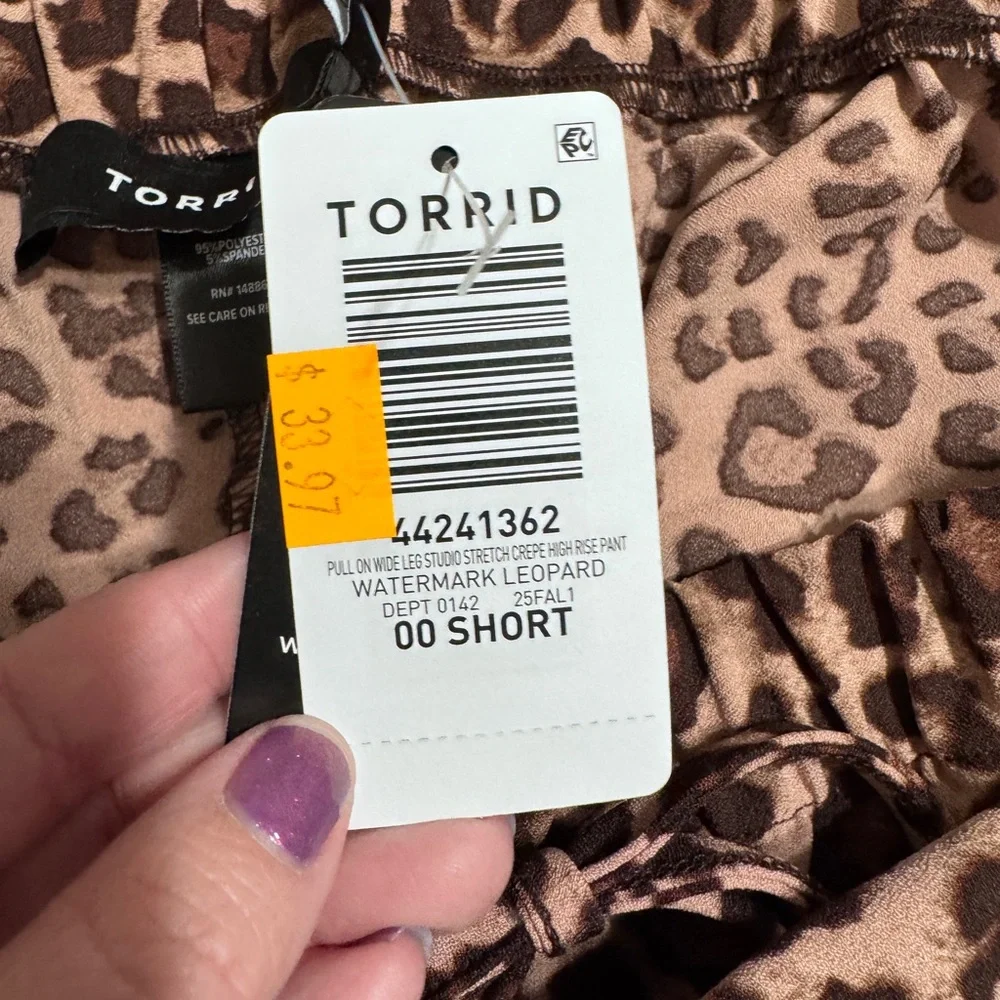 torrid Leopard Print Wide Leg Pants in Tan and Brown